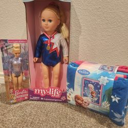My Life As (Gymnast Doll),barbie Doll And Disney Frozen No Sew Fleece Throw Kit