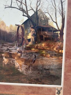 Real wood framed deer/outdoor wall decor