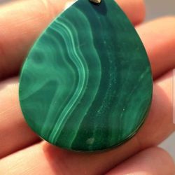Large Natural Chrysocolla Malachite Pendant [Pen100]