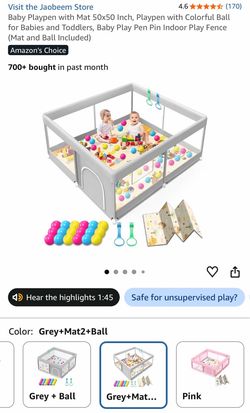 Jaobeem Baby Playpen with Mat and Balls