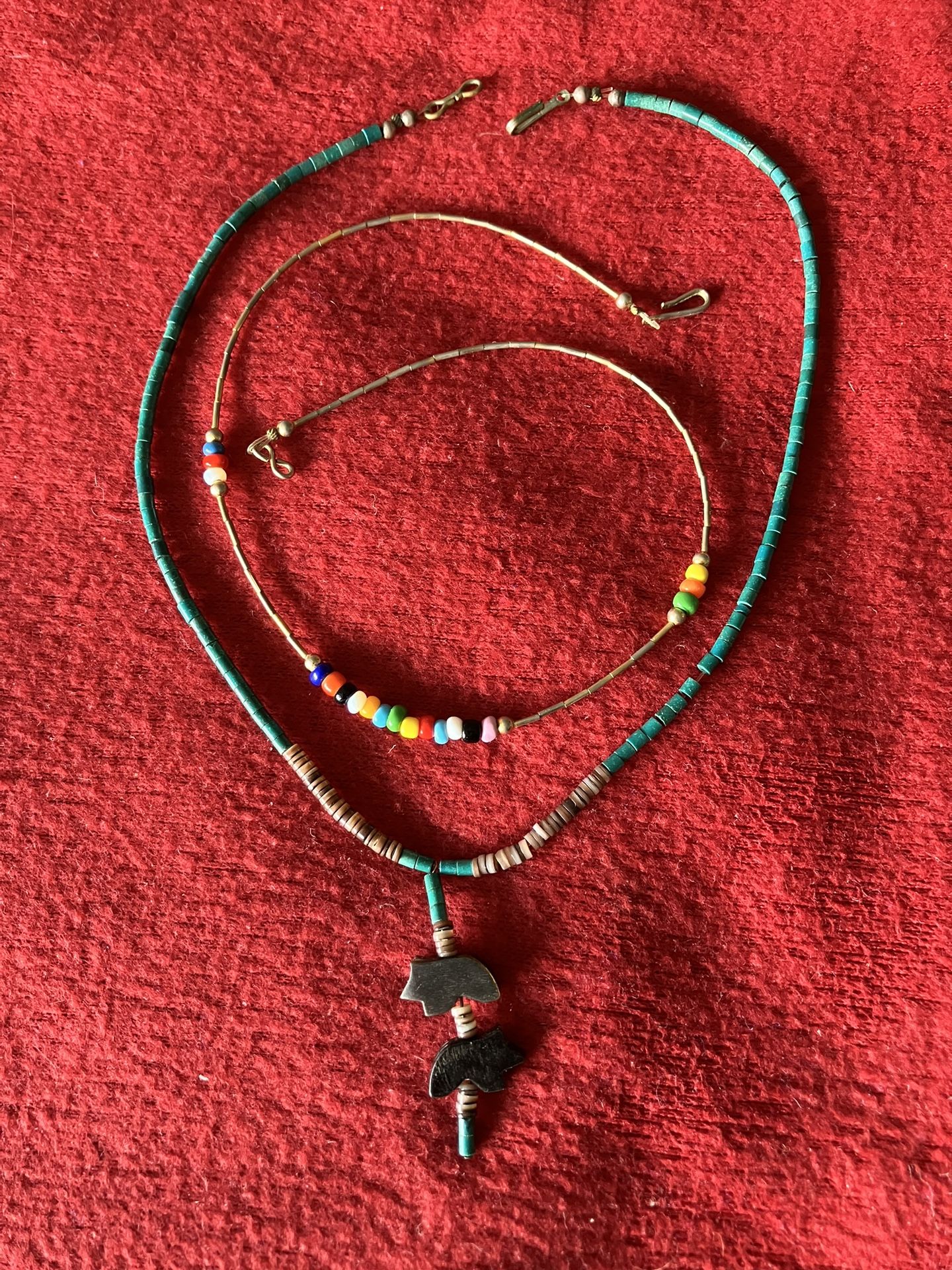 Vintage two Heshi necklaces Liquid Gold L17” Available
