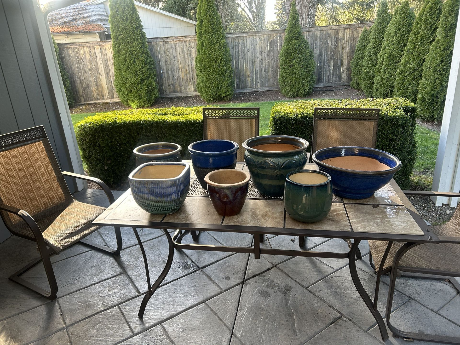 Various Outdoor Flower Pots