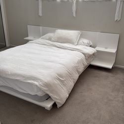 CB2 Floating Bed Frame Queen White