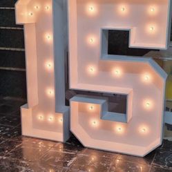 Letters ABC And Numbers For Events With Lights 
