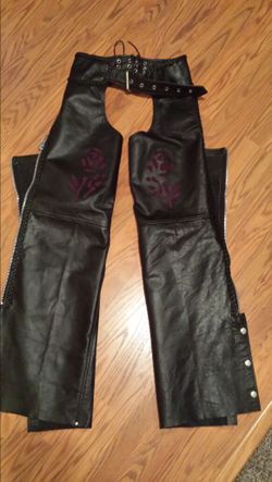 Brand new leather chaps BTW..Price is for coat & chaps