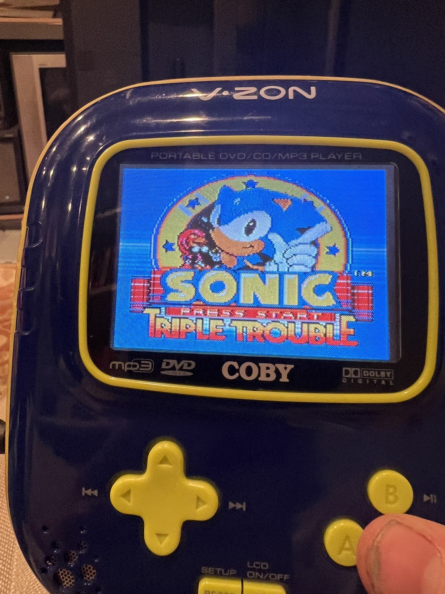 Vintage Coby V-ZON portable DVD player and Retro Game Player for