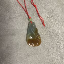 Chinese Jadeite Pendant With Lucky Symbols Necklace