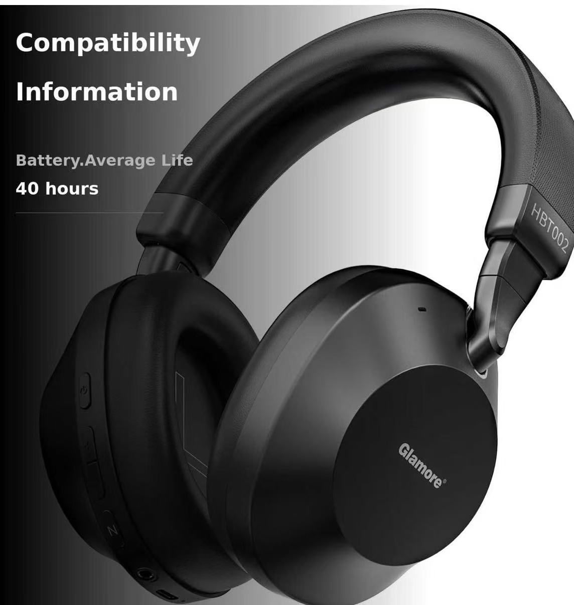Over Ear Active Noise Cancelling Bluetooth Headphones Wireless, with 60H Playtime, Hi-Res Audio, Transparency Mode, Foldable Design Built-in Mic 