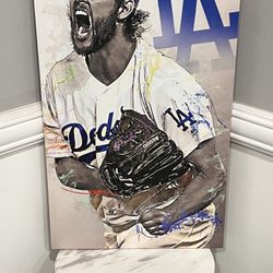 🚨CLAYTON KERSHAW Dodgers Stretched Canvas Wall Art (Gallery Wrap)