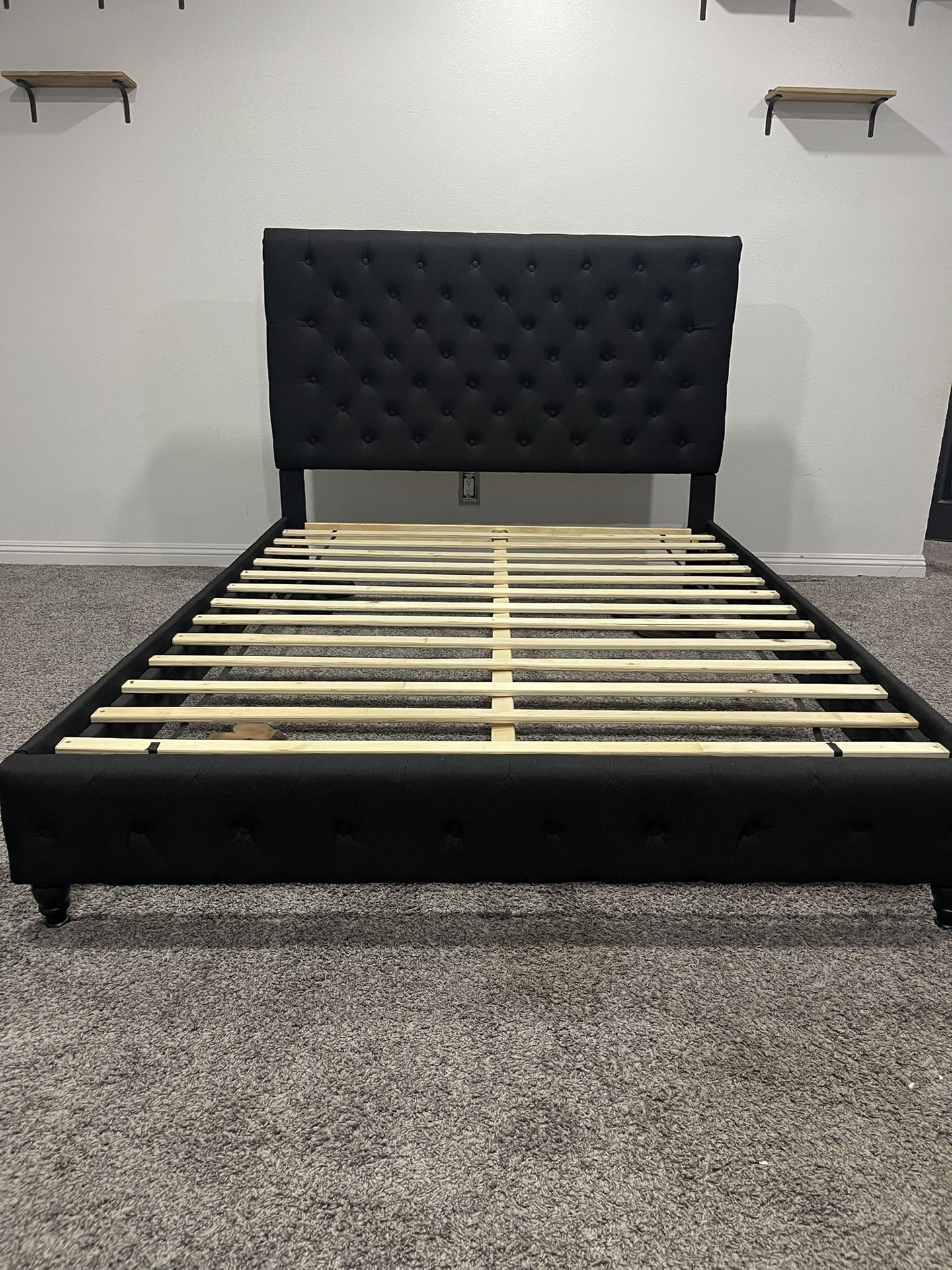 Black Queen Bed Modern Platform Bed