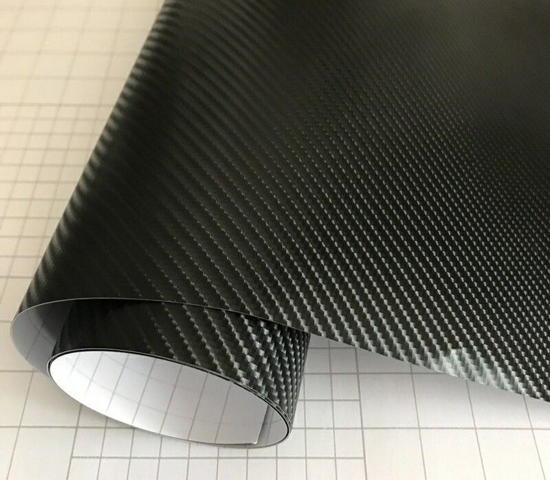 4D Black Carbon Fiber Vinyl Wrap Roll