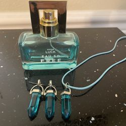 Aqua Pouted Pendant & Earring & Empty Bottle 