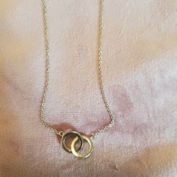 Sterling Silver Duel Ring Necklace 