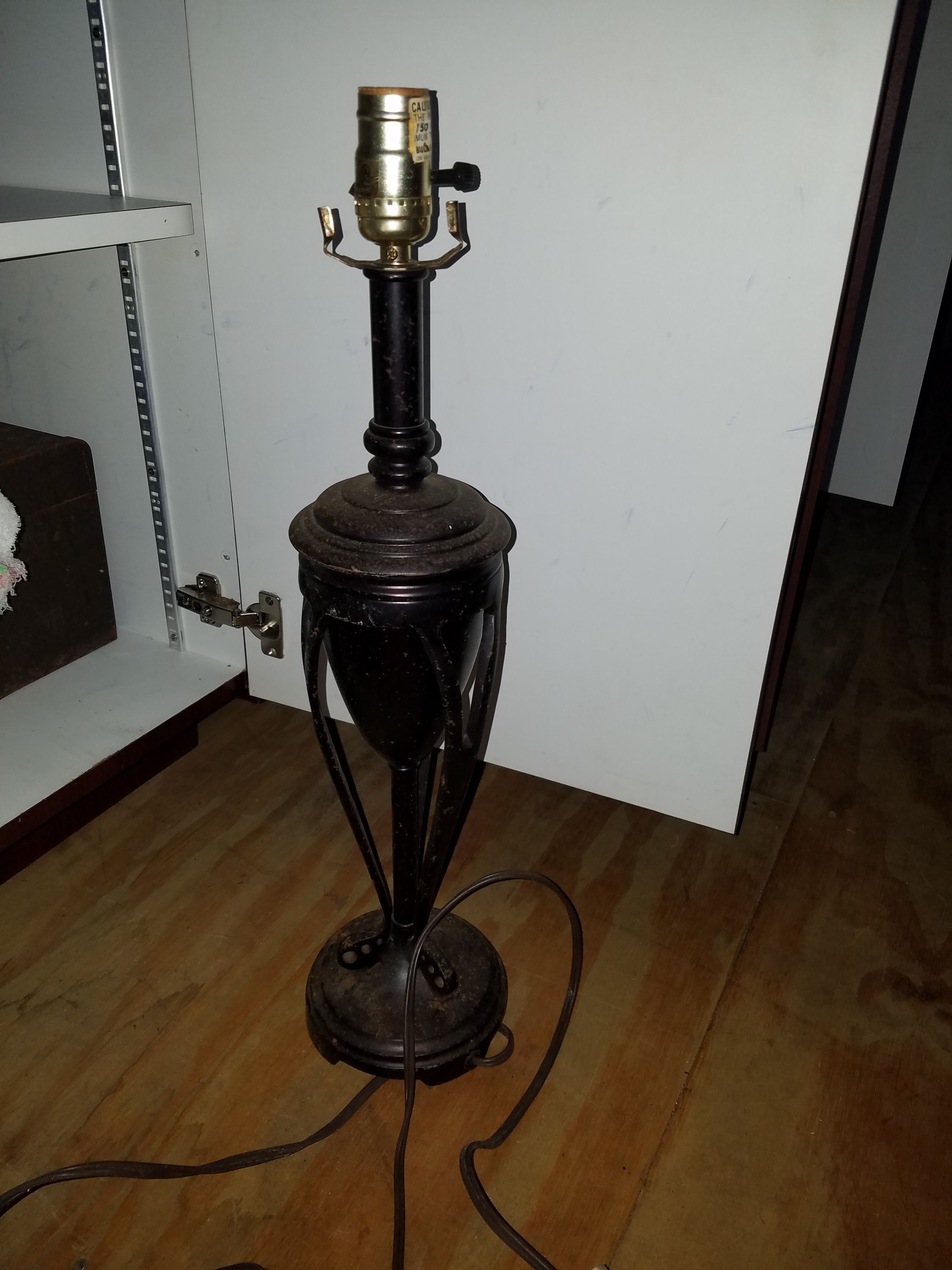 Iron lamp base, art deco. No shade. Vintage