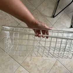 2 IKEA Long White Baskets 20.5” Deep Pantry Home Organization 