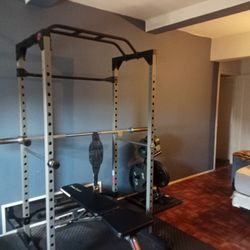 Gym Rack With Weights (Negotiable)