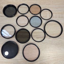 Lot of 12x Camera Lens Filters: Nikon, Platinum, Mercury, Tiffen, Hoya