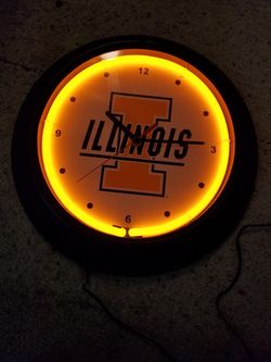 Collegiate neon wall clock