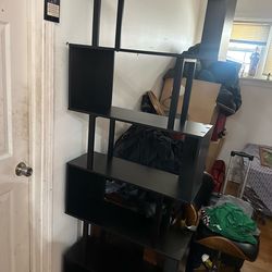 Costway 5-Tier Bookshelf Geometric S-Shaped Bookcase