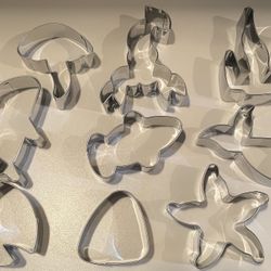 9 pcs Stainless Steel Themed Cookie Molds Biscuit Cutters for Creative Baking Featuring Shell Dolphin and More for Cookies Sugar Paste and Crafts