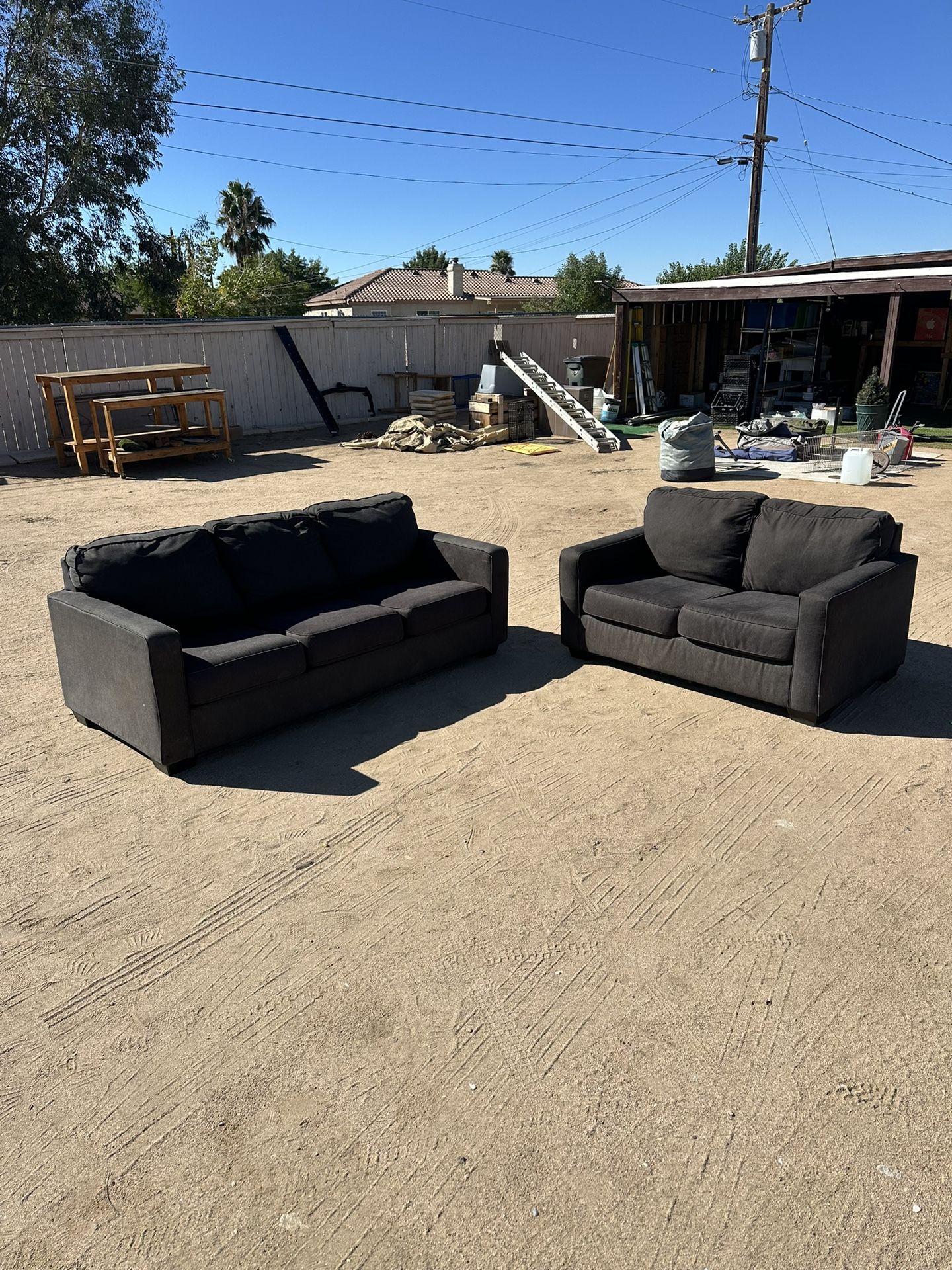 Gray (2) Piece Couch Set