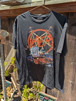 Distressed 80's Slayer Band Tee / Tour Shirt