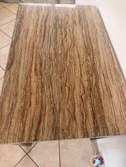 Faux Marble Top Rectangular Dining Table