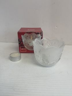 Mikasa Christmas Silent Night Santa Sleigh Reindeer Votive Candle Holders -1111