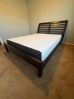Modern Queen Bed Frame and Mattress