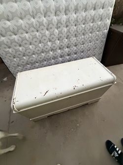 White Wooden Storage Chest Trunk