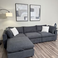 New In Box 4 Piece Modular Comfy Cloud Sectional - Dark Gray