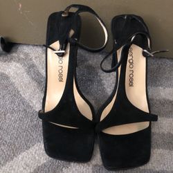 Sergio Rossi Black Sling Heels Size 6.5 Heel Size 4”