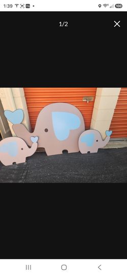 Elephants wood cutout out