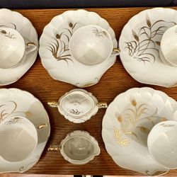 Vintage Lefton Teacups and Snack Plates