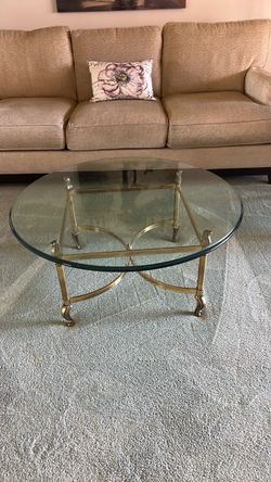 Glass coffee table