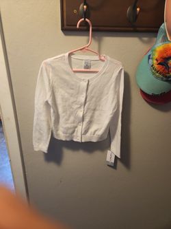 Carters White Button Sweater 4T