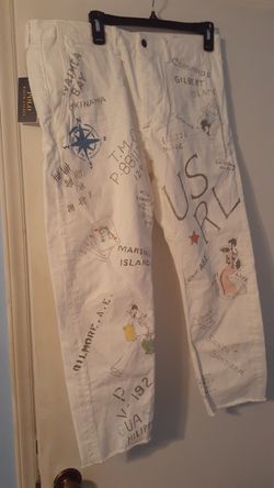 POLO RALPH LAUREN NEWPORT WHITE CHINO 34×30 NEW NEVER WORN