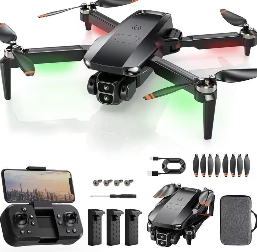 4 K Brushless Motor Drones for Kids Beginners, 60 Mins Flight, 130° Lens, FPV Foldable RC Quadcopter, Gesture Photography