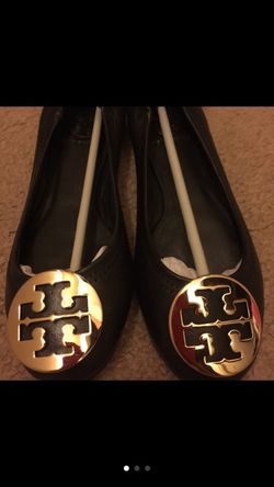 Used Tory Burch ballerina flats black&gold size 5.0