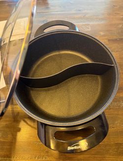 Brentwood Electric Non-Stick 6Qt Shabu Shabu Pot with Divider