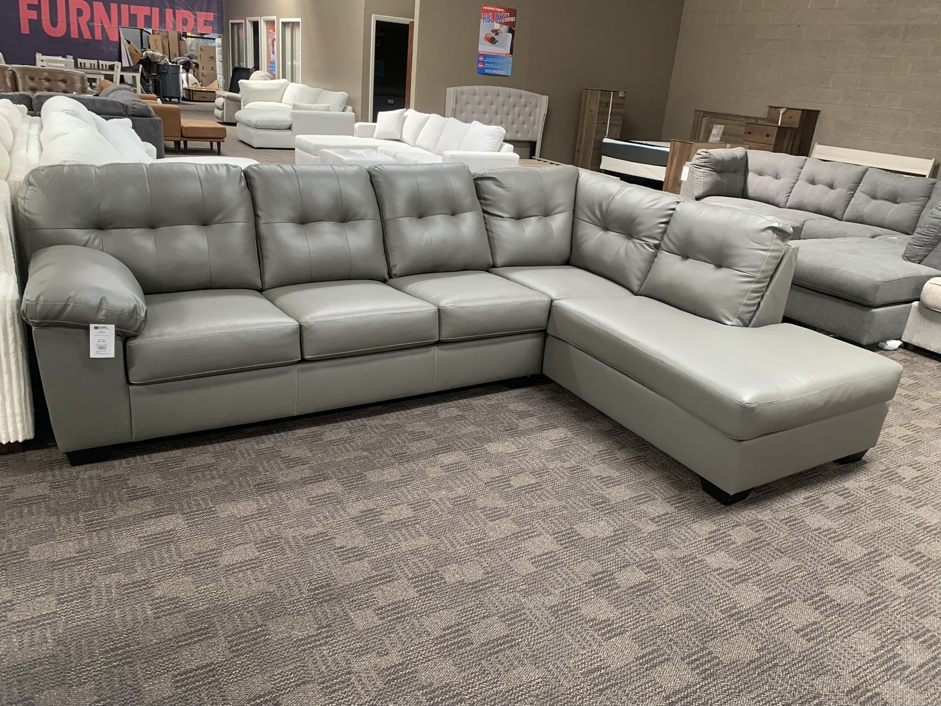Grey Leather Sofa Sectional