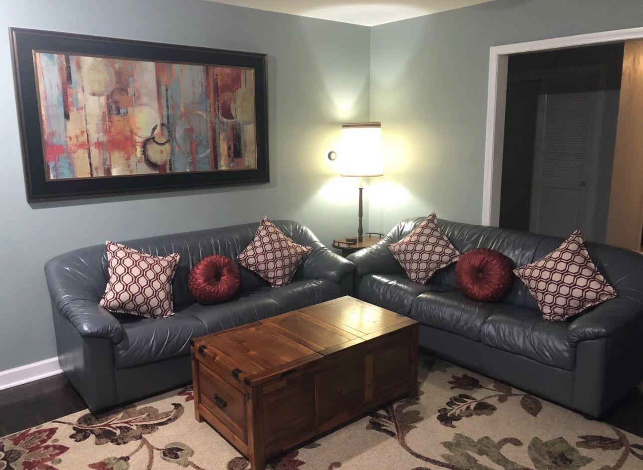 2 Italian leather couches (each 3 seater)