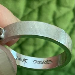 14k White Gold Ring Setting Sz 6