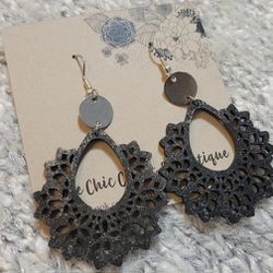 "Lacey" Wooden Boutique Earrings 