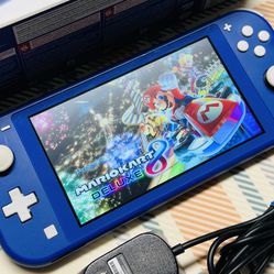 Blue Nintendo Switch Lite - Tested With Box Fast Shipping Works Well