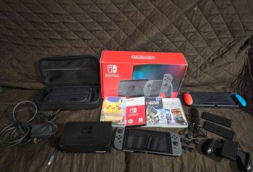 Nintendo Switch V2 Console Bundle 32GB Grey 4 Games