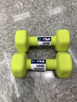 Brand new set of Fila 8 lb dumbbells neoprene rubber hand weights