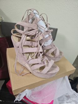 High Heel Wedges Pink $5