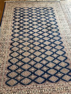 Large Navy Blue Persian-Style Area Rug