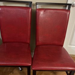 4 Chairs Red Color For Breakfast Table Or Dinning Table 